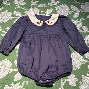 Stitchy Fish Navy Blue Kids Bubble with Embroidered Mallard Duck Collar